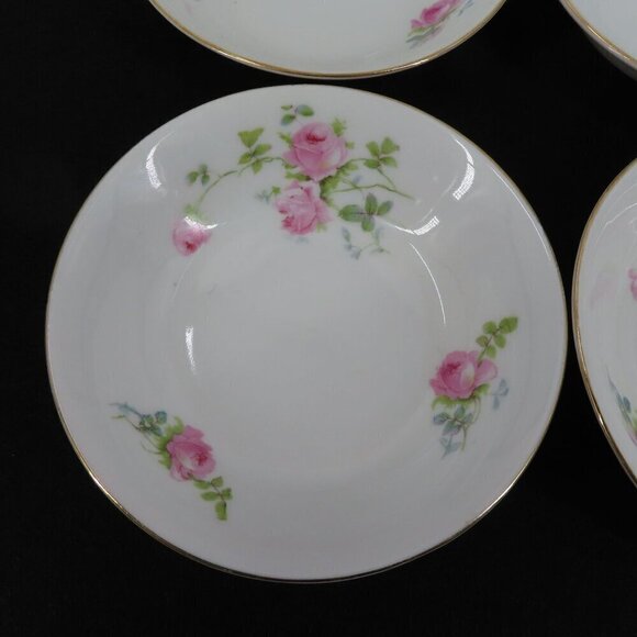 Union T Czechoslovakia Set of 4 Bowls 5.25in Pink Rose Flower Floral Gold Trim - Picture 4 of 13